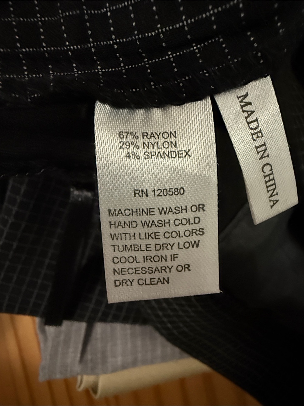 Amanda & Chelsea Black Micro-Check Dress Pants / Trousers - Picture 8 of 8